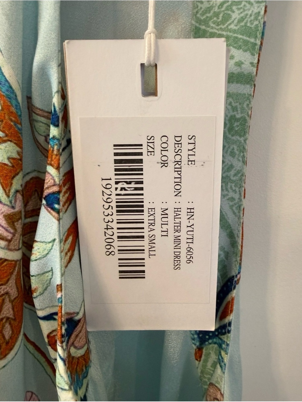 NWT HEMANT & NANDITA Pastel Paisley Halter Mini Dress SIZE XS - Picture 4 of 4